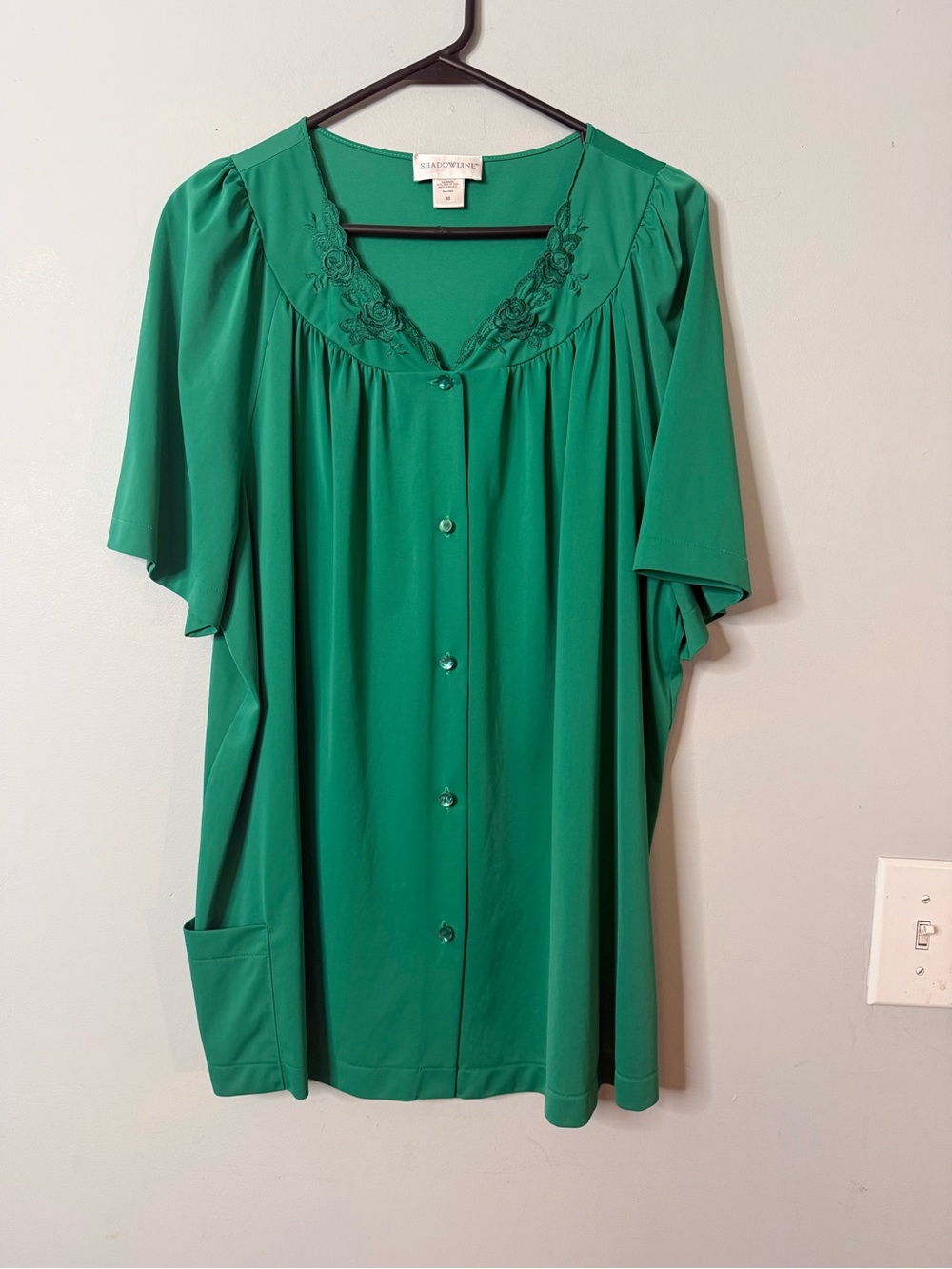 Shadowline Emerald Green Button-Front Nightshirt with pants